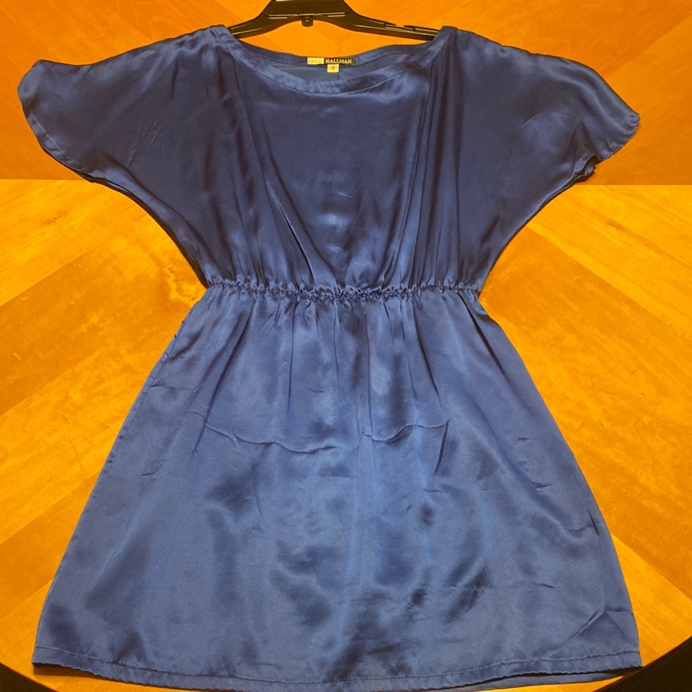 Sapphire blue satin dress